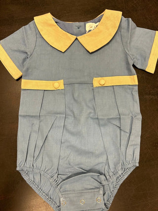 Boy's Collared Romper - Evie's Closet Clothing