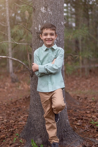 Boys Green Grateful Shirt - Evie's Closet Clothing