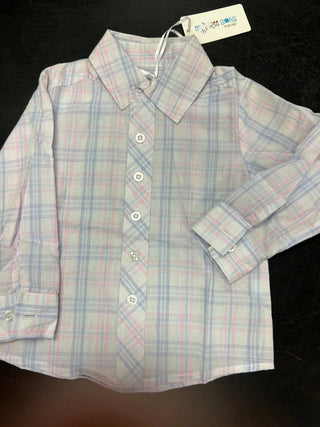 Boy's Pink/Blue Shirt - Evie's Closet Clothing