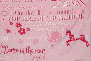 Bundled in Blessings Blush and Rose Satin Trim Printed Keepsake Blanket - Evie's Closet Clothing