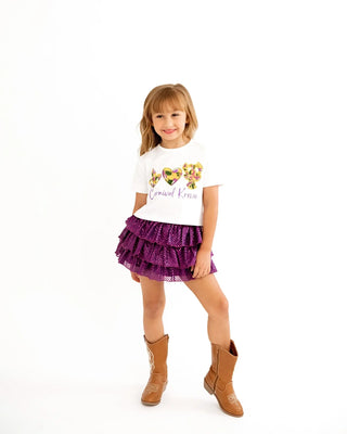 Carnival Krewe White, Purple, Green, and Gold Printed Meet and Greet T-Shirt - Evie's Closet Clothing