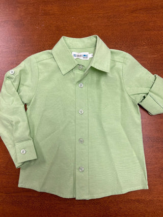 Cherry Cherry Green Boy's Shirt - Evie's Closet Clothing