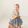 Dance in the Rain Chambray and Plaid Skirted Bubble - Evie's Closet Clothing