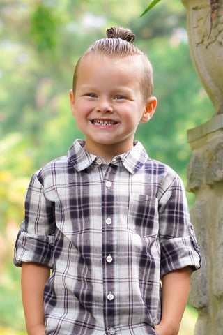 Dashing Royal Purple Plaid Boys Shirt - Evie's Closet Clothing