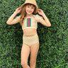Designer Doll Tan, Red, and Green Two Piece Dance Set - Evie's Closet Clothing