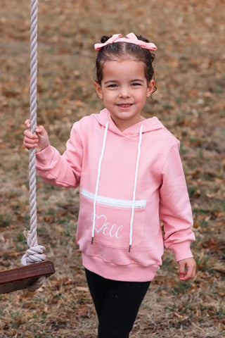 ECC Merch Coral Pocket Accent Logo Hoodie - Evie's Closet Clothing