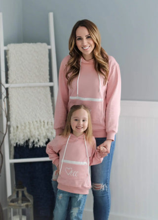 ECC Merch Coral Pocket Accent Logo Hoodie - Evie's Closet Clothing