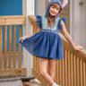 Experimental Dreamer Blue and Ice Blue Hooded Tulle Overlay Couture Length Dress with Shortie Pre-Order (Ready to ship) - Evie's Closet Clothing