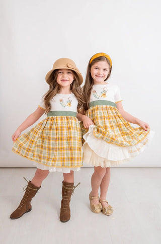 Find The Sunlight Mustard and Sage Plaid Dress - Evie's Closet Clothing