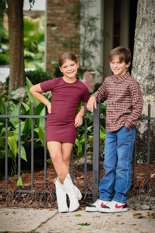 Forever Fave Maroon Ribbed Dress - Evie's Closet Clothing