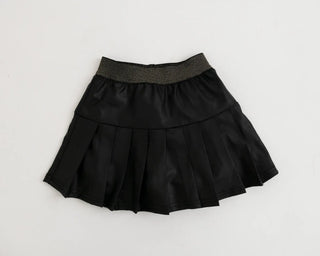 Game Day Ready Black Pleather Pleated Skort - Evie's Closet Clothing