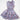 Hawaiian Hibiscus Simplicity Periwinkle Printed Chiffon Bow Neck, Smocked Waist, Tiered Skirt Dress - Evie's Closet Clothing