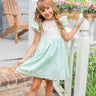 I Made a Wish Mint Green Embroidered Dress - Evie's Closet Clothing