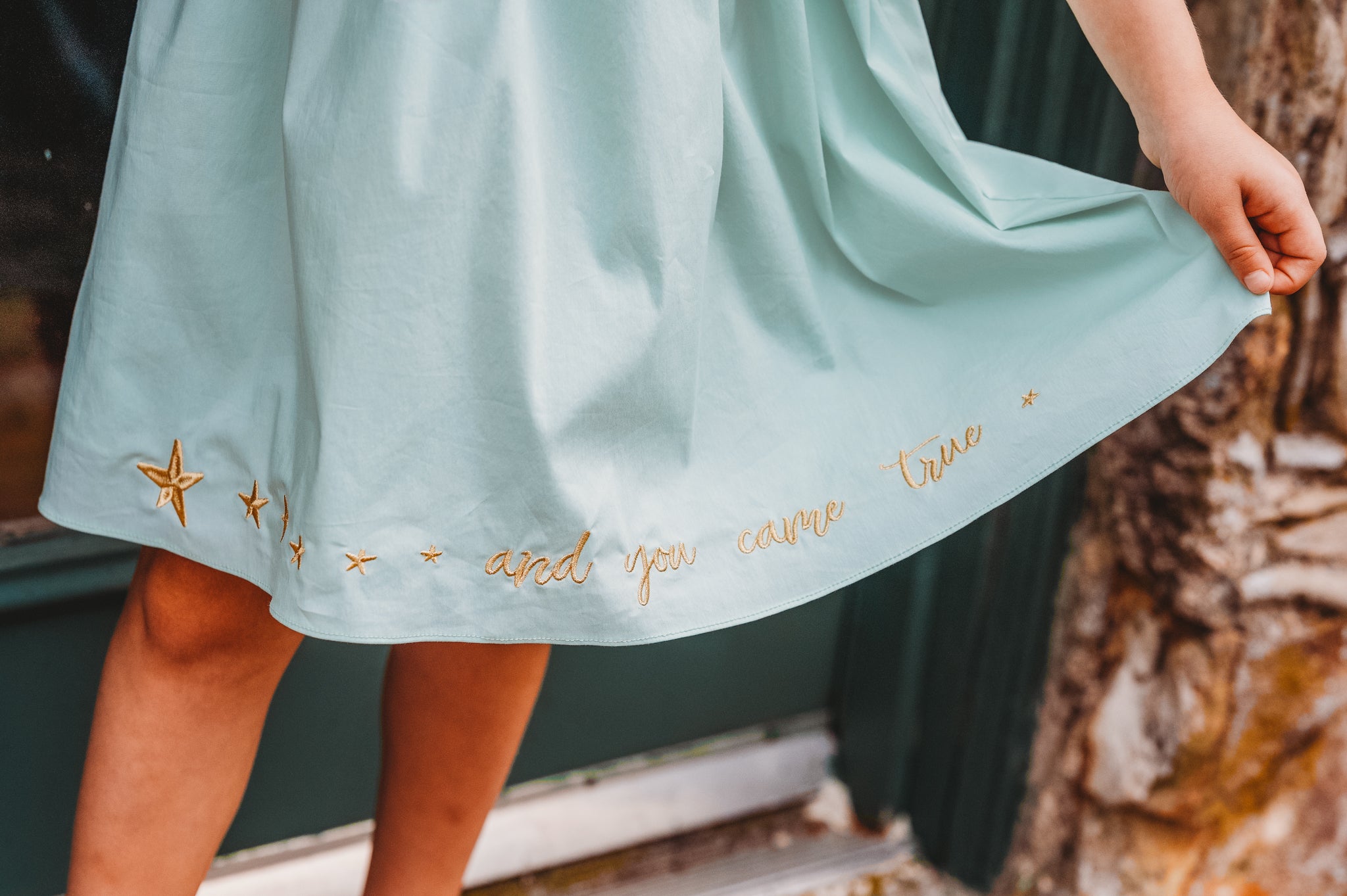 "I Made a Wish" Mint Green Embroidered Dress - Evie's Closet Clothing