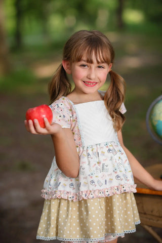 Learning to Bloom Blush and Khaki Tunic Top and Shorties Set - Evie's Closet Clothing