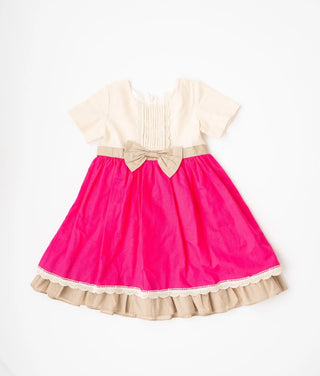 Let Them Be Little Fuchsia and Ivory Dress - Evie's Closet Clothing