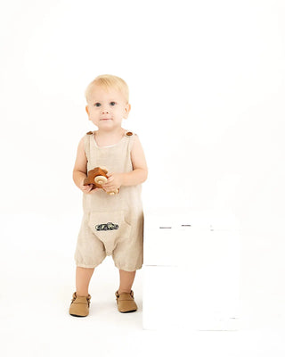 Life is a Journey Khaki Embroidered Boy’s Romper - Evie's Closet Clothing