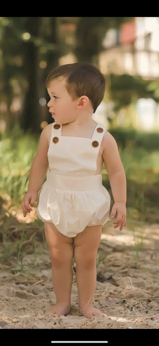 Little Boy’s White Romper - Evie's Closet Clothing