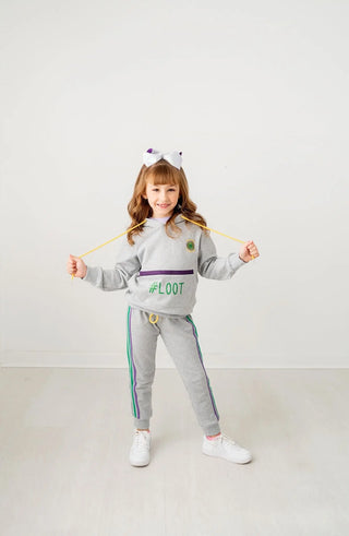 Mardi Gras #Loot Gray Jogger Set - Evie's Closet Clothing