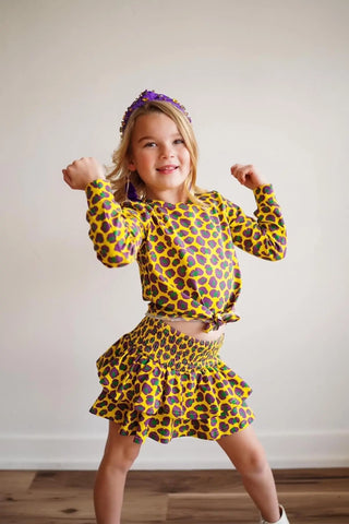 Mardi Gras Mambo Animal Print Skort Set - Evie's Closet Clothing