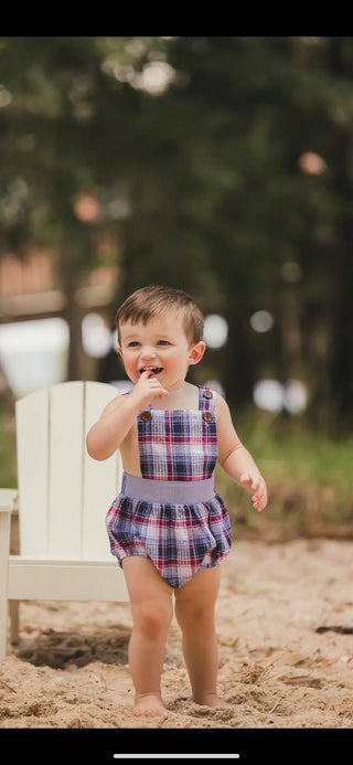 Mr. Americana Red, White, and Blue Bubble Romper - Evie's Closet Clothing