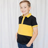 My Three Sons Vault Fan Favorite Black and Gold Boy’s Collared Knit Polo - Evie's Closet Clothing