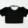 Perfect Poof Onyx Short Puff Sleeve Mesh Top - Evie's Closet Clothing