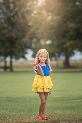 PREORDER Fairest Blue and Yellow Accented Tunic Top and Shortie Dreamer - Evie's Closet Clothing