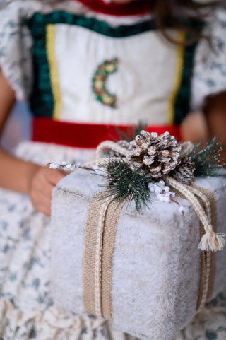 Preorder God's Indescribable Gift Green, Ivory, and Red Lace Overlay Detailed Dress with Attached Pettiskirt - Evie's Closet Clothing