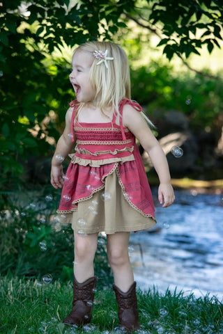 PREORDER Island Rust and Khaki Tunic Top and Shortie Dreamer - Evie's Closet Clothing