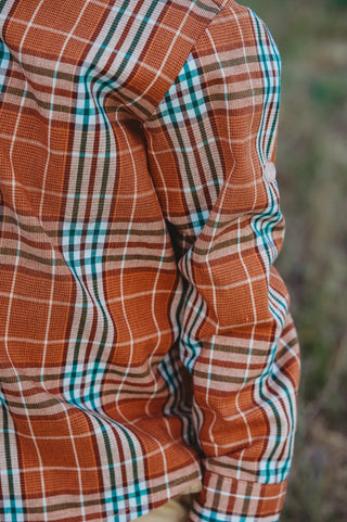 Pumpkin Patch Rust Plaid Boys Button Up Shirt - Evie's Closet Clothing