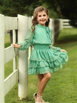 Redeeming Grace Seafoam Shimmer Simplicity Dress - Evie's Closet Clothing