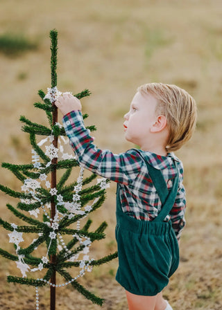 Santa Letters Green Envelope Accent Boys Romper - Evie's Closet Clothing