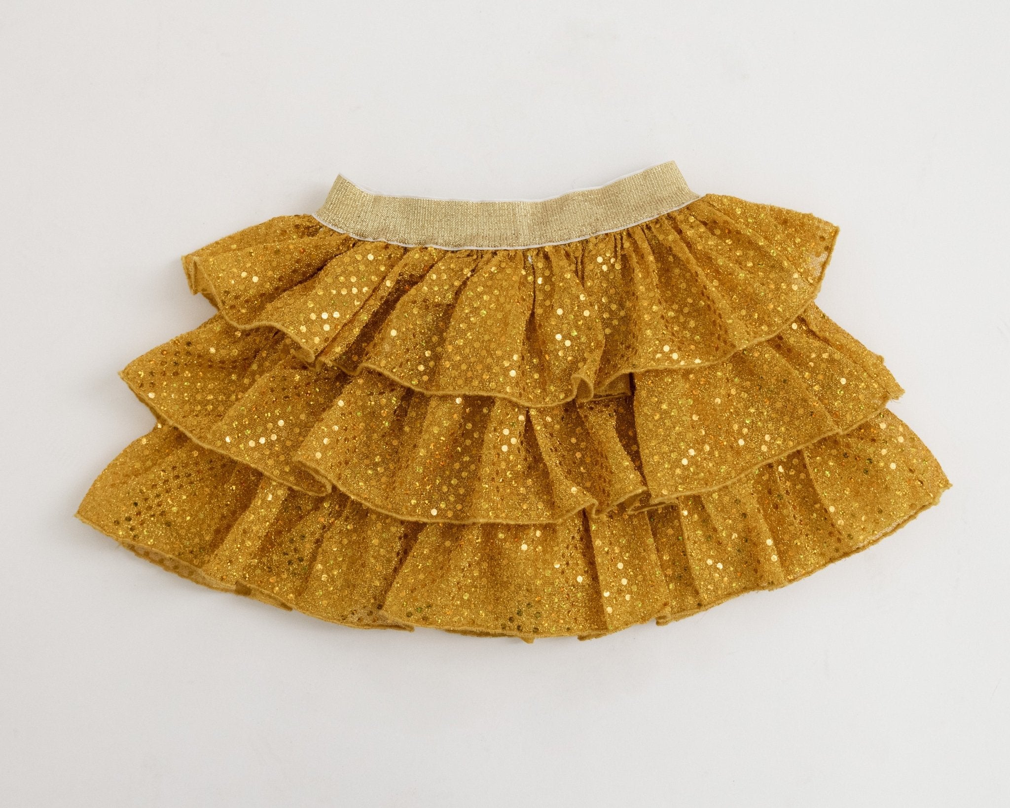 Sassy Sequin Sparkly Gold Skort - Evie's Closet Clothing