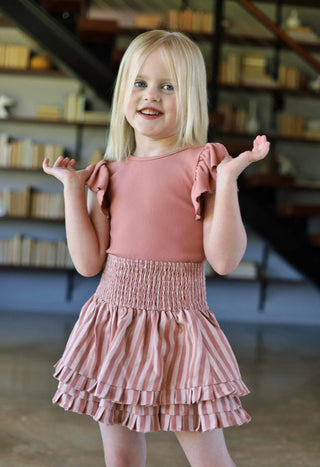 Southern Twirl Blush and Rose Bodysuit/Leotard and Skirt Simplicity Set - Evie's Closet Clothing