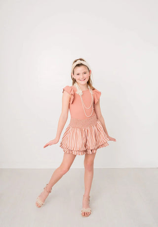 Southern Twirl Blush and Rose Bodysuit/Leotard and Skirt Simplicity Set - Evie's Closet Clothing