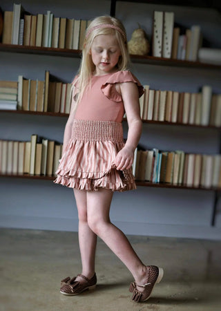 Southern Twirl Blush and Rose Bodysuit/Leotard and Skirt Simplicity Set - Evie's Closet Clothing