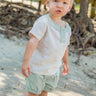 Spring Panel Wheat and Sage Boys Henley Set - Evie's Closet Clothing