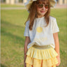 Sunshine Yellow and White T-shirt and Skort Set - Evie's Closet Clothing