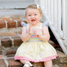 Sweet as Sugar Yellow, Pink, and Blue Embroidered Skirted Bubble - Evie's Closet Clothing