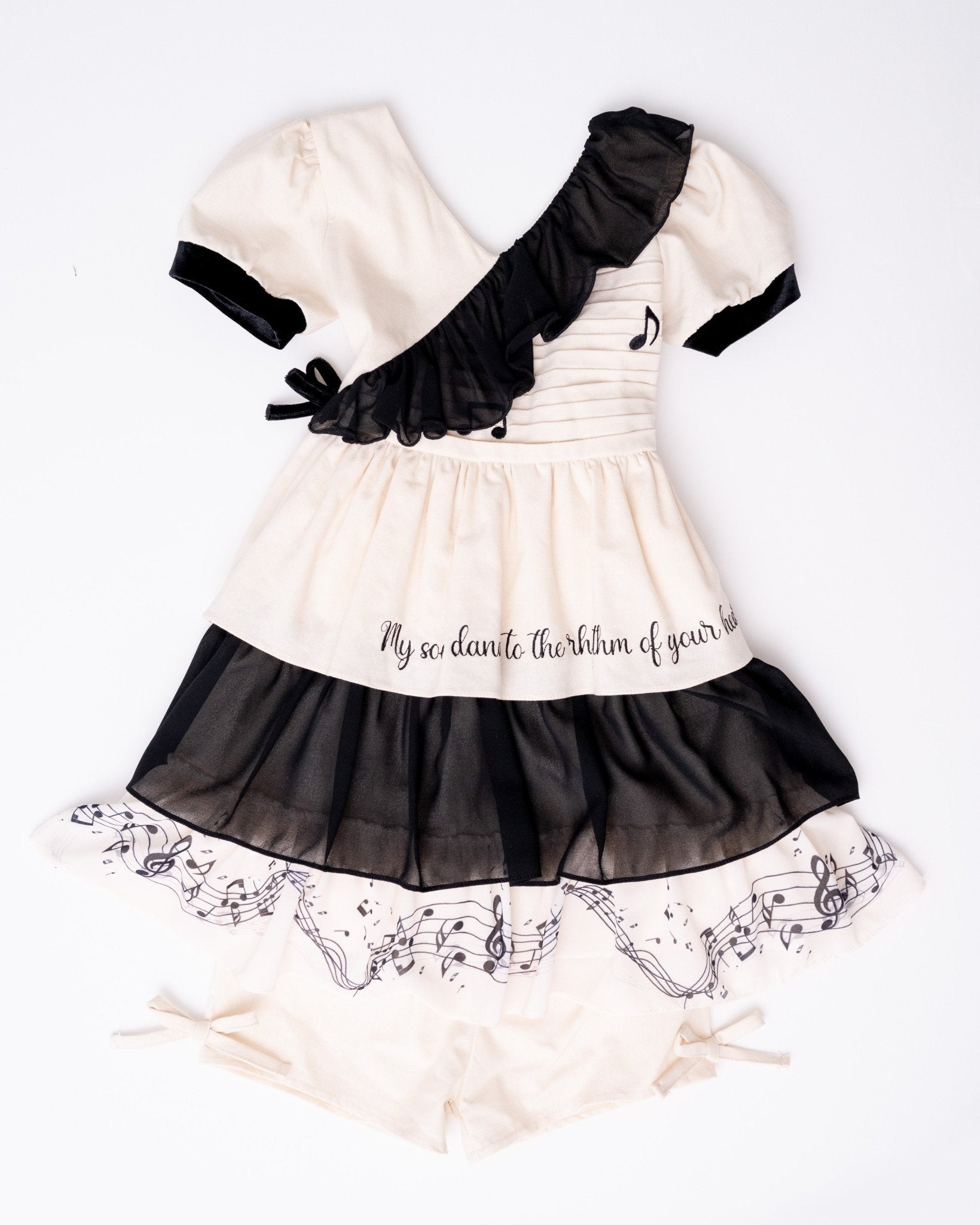 Sweet Melody Black and Ivory Embroidered Dress - Evie's Closet Clothing
