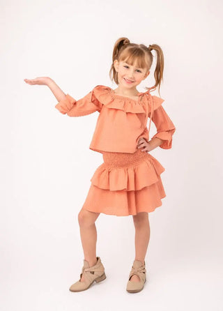 Trendy Tangerine Simplicity Top and Skort Set - Evie's Closet Clothing