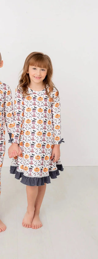 Trick or Treat Printed Gown - Evie's Closet Clothing