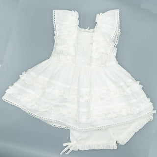 Truffle White Ruffled Tunic and Shortie Set - Evie's Closet Clothing