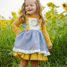 Vintage Sunflower Mustard and Chambray Embroidered Dress and Undershirt - Evie's Closet Clothing