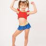 Warrior Queen Red, Blue, and Gold Dance/Swim Two Piece Set - Evie's Closet Clothing