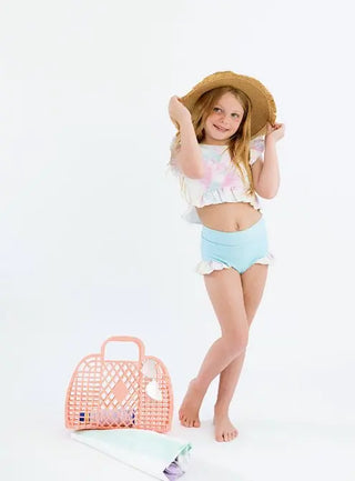 Watercolor Wonder Pastel Ruffle Two Piece Dance/Swim Set - Evie's Closet Clothing