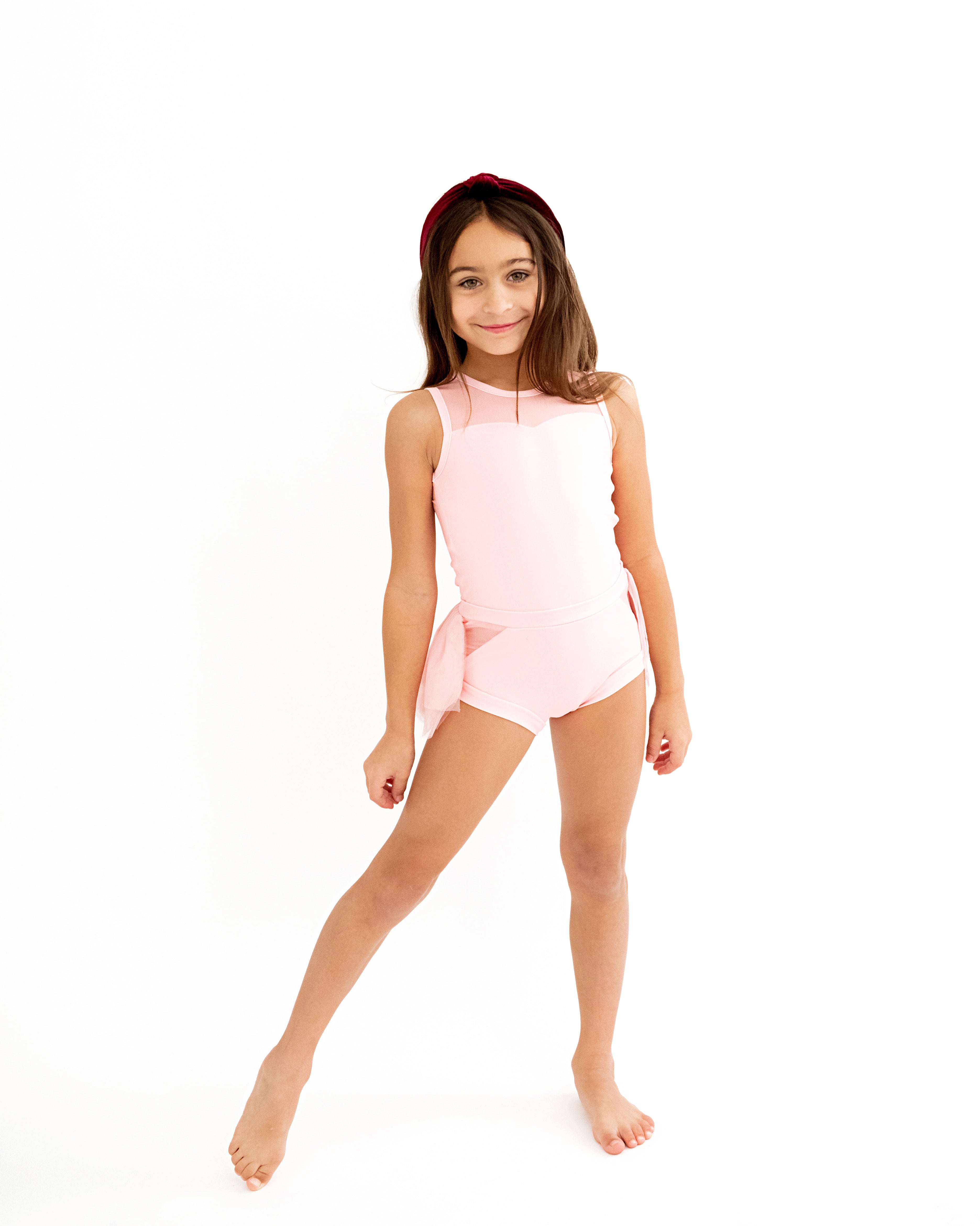 Classically Cute Soft Pink Tulle One Piece Leo