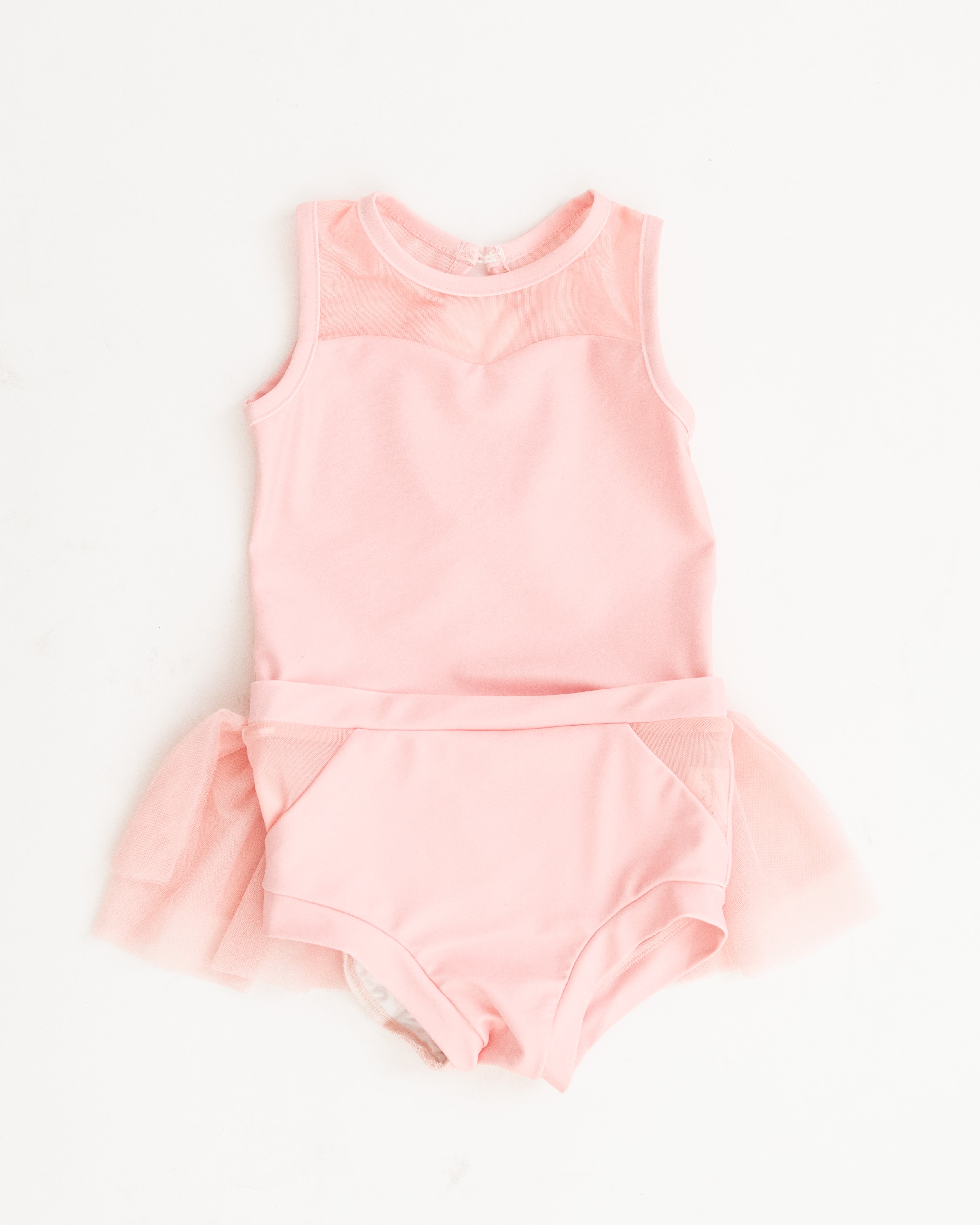Classically Cute Soft Pink Tulle One Piece Leo