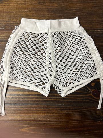 White Crochet Short